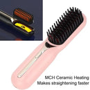 Mini escova alisadora de cabelo portátil sem fio USB