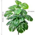 Planta artificial Monstera deliciosa (Pothos, Alocasia) de 103 cm com folhas, ideal para decoração festiva de casa e escritório.