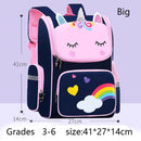 Mochila infantil para menina com unicórnio, mochila escolar com olhos de arco-íris, mochila impermeável para adolescentes e meninas, ideal para viagens.