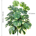 Planta artificial Monstera deliciosa (Pothos, Alocasia) de 103 cm com folhas, ideal para decoração festiva de casa e escritório.