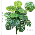 Planta artificial Monstera deliciosa (Pothos, Alocasia) de 103 cm com folhas, ideal para decoração festiva de casa e escritório.