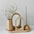 Molde de silicone para vaso redondo listrado, molde para fundição de gesso, resina epóxi, pote de vela, molde cilíndrico para decoração de casa, caixa de armazenamento DIY, artesanato.