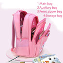 Mochila Infantil Rosa com Gatinho Fofo para Escola Infantil, Mochila Impermeável para Meninas, Estudantes e Adolescentes.