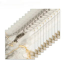 Conjunto de 10 adesivos de azulejo cerâmico 3D impermeáveis, imitação de mármore, autoadesivos para parede e piso, ideais para decoração e reforma residencial.