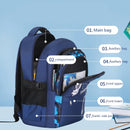 Mochila Infantil Escolar para Meninos com Tema de Astronauta, Impermeável e Ideal para Livros do Ensino Fundamental.
