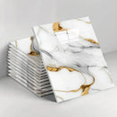 Conjunto de 10 adesivos de azulejo cerâmico 3D impermeáveis, imitação de mármore, autoadesivos para parede e piso, ideais para decoração e reforma residencial.