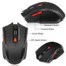 Mouse sem fio 2.4G 1600DPI, mouse óptico gamer para computador, 6 botões, com receptor USB para acessórios de PC e laptop.