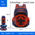 Mochila e estojo de aranha para escola infantil, ideal para meninos do ensino fundamental. Mochila impermeável com estampa de aranha.