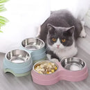 Tigela dupla para animais de estimação, comedouro e bebedouro para cães, em aço inoxidável, ideal para alimentar gatos e filhotes. Acessórios para cães de pequeno porte.