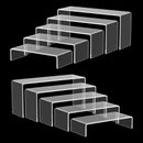 Suporte de acrílico transparente em formato de U, leve, para vitrines, balcões, cosméticos, sobremesas e outros itens (3/6/9 peças).