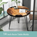 Molde de resina para mesa, redondo de 35,5 cm (14 polegadas), em silicone epóxi, ideal para mesas com efeito rio, artesanato, tábuas de corte e decoração de mesa.