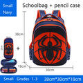 Mochila e estojo de aranha para escola infantil, ideal para meninos do ensino fundamental. Mochila impermeável com estampa de aranha.