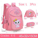 Mochila Infantil Rosa com Gatinho Fofo para Escola Infantil, Mochila Impermeável para Meninas, Estudantes e Adolescentes.