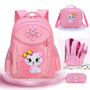 Mochila Infantil Rosa com Gatinho Fofo para Escola Infantil, Mochila Impermeável para Meninas, Estudantes e Adolescentes.