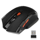 Mouse sem fio 2.4G 1600DPI, mouse óptico gamer para computador, 6 botões, com receptor USB para acessórios de PC e laptop.