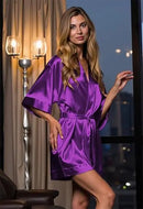 Roupão de cetim sedoso para noivas e damas de honra, estilo quimono, para mulheres.