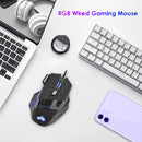 Mouse Gamer USB com Fio, 7 Botões, Retroiluminação, Ergonômico, 5500 DPI, Ajuste de DPI, Óptico, para PC Gamer e Computador Desktop.