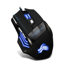 Mouse Gamer USB com Fio, 7 Botões, Retroiluminação, Ergonômico, 5500 DPI, Ajuste de DPI, Óptico, para PC Gamer e Computador Desktop.