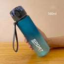 Garrafa de água esportiva de alta qualidade, livre de BPA e à prova de vazamentos, ideal para viagens, caminhadas e passeios. Perfeita para suas bebidas favoritas. Disponível em 400ml e 560ml.