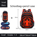 Mochila e estojo de aranha para escola infantil, ideal para meninos do ensino fundamental. Mochila impermeável com estampa de aranha.