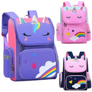 Mochila infantil para menina com unicórnio, mochila escolar com olhos de arco-íris, mochila impermeável para adolescentes e meninas, ideal para viagens.
