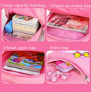 Mochila Infantil Rosa com Gatinho Fofo para Escola Infantil, Mochila Impermeável para Meninas, Estudantes e Adolescentes.