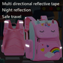 Mochila infantil para menina com unicórnio, mochila escolar com olhos de arco-íris, mochila impermeável para adolescentes e meninas, ideal para viagens.