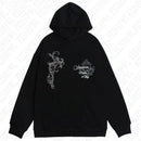 Jaqueta com capuz e zíper, gola de pele sintética, estilo Harajuku Punk Y2K, com estampa de caveira, modelo retrô hip hop, estilo gótico.