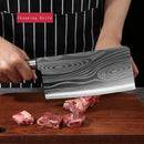 Conjunto de facas de cozinha utilitárias com padrão Damasco a laser, tesoura e afiador em aço inoxidável, faca de chef afiada para fatiar.