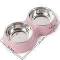 Tigela dupla para animais de estimação, comedouro e bebedouro para cães, em aço inoxidável, ideal para alimentar gatos e filhotes. Acessórios para cães de pequeno porte.