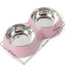 Tigela dupla para animais de estimação, comedouro e bebedouro para cães, em aço inoxidável, ideal para alimentar gatos e filhotes. Acessórios para cães de pequeno porte.