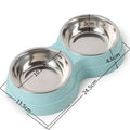 Tigela dupla para animais de estimação, comedouro e bebedouro para cães, em aço inoxidável, ideal para alimentar gatos e filhotes. Acessórios para cães de pequeno porte.