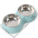 Tigela dupla para animais de estimação, comedouro e bebedouro para cães, em aço inoxidável, ideal para alimentar gatos e filhotes. Acessórios para cães de pequeno porte.
