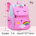 Mochila infantil para menina com unicórnio, mochila escolar com olhos de arco-íris, mochila impermeável para adolescentes e meninas, ideal para viagens.