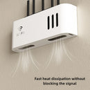 Suporte de parede para roteador Wi-Fi sem fio, caixa de armazenamento em plástico ABS, organizador de cabos e tomadas para sala de estar.